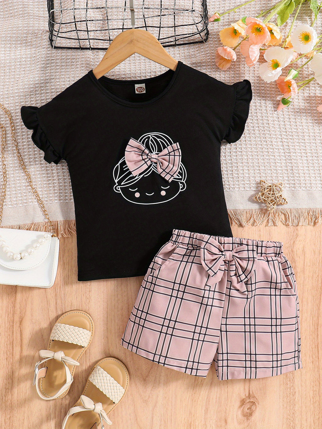 Sleeve Tees Top & Shorts Set