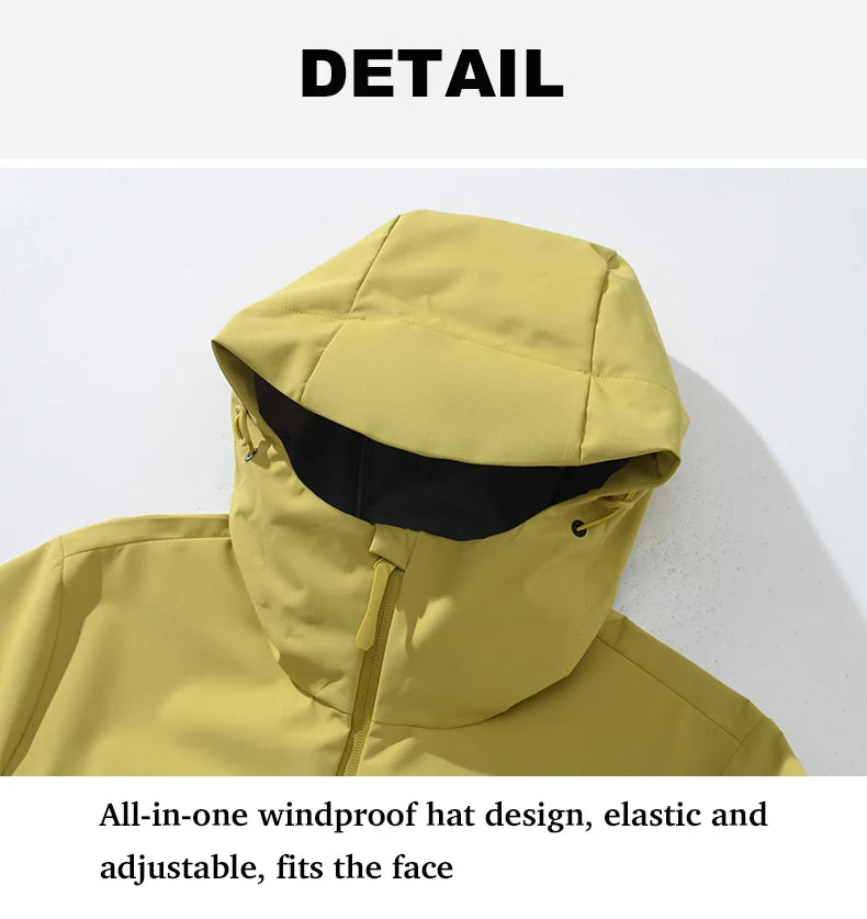 EUMERGX Men's Women's Waterproof Jacket