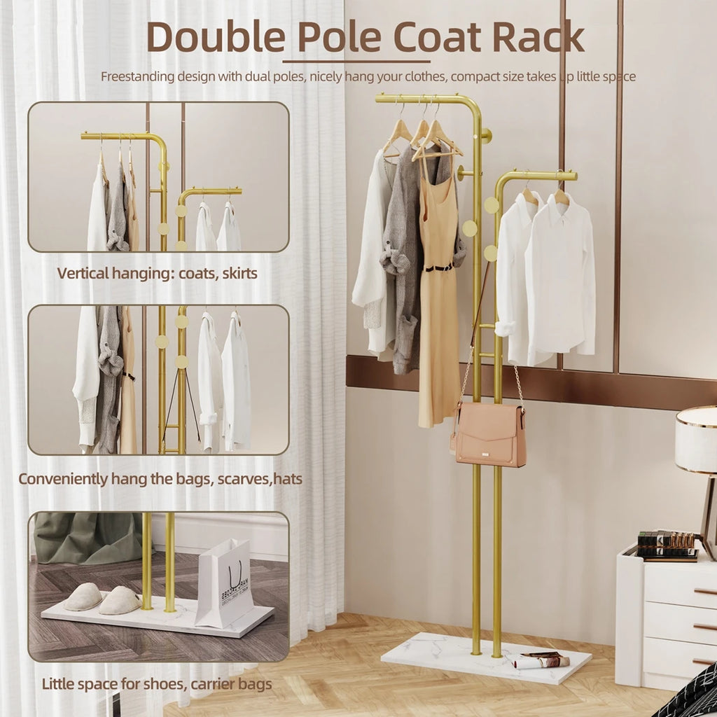 Metal Coat Rack with 5 Hooks