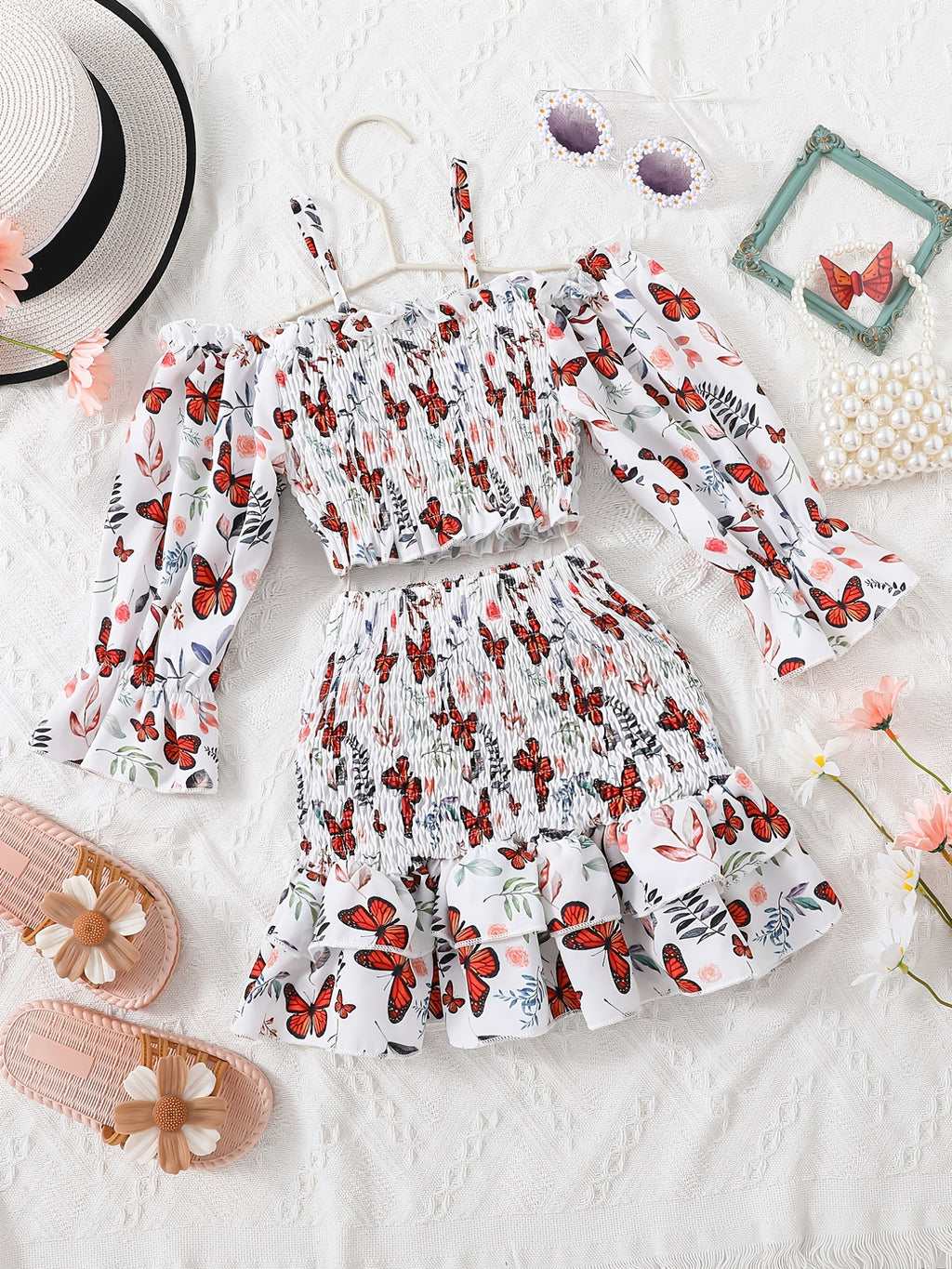 Girls Long Puff Sleeves