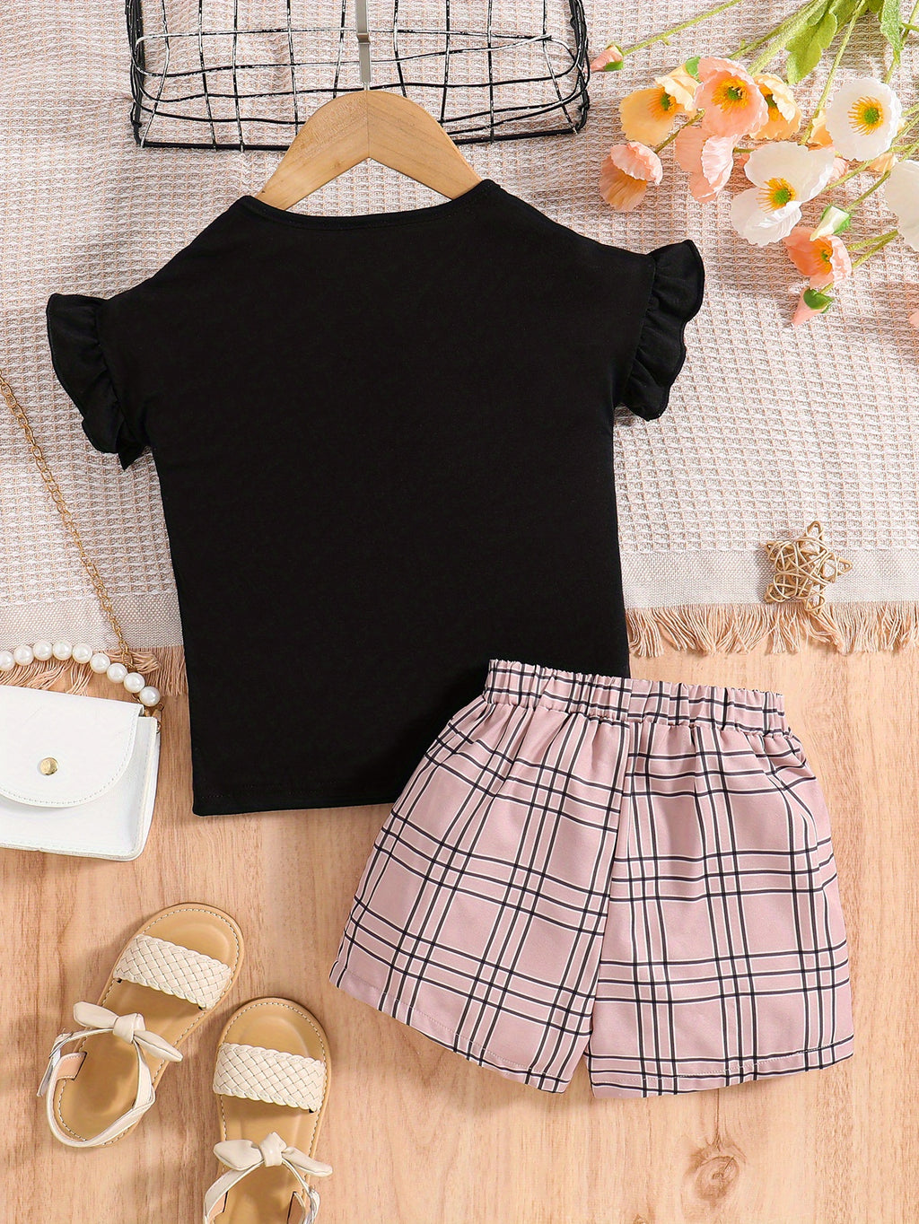 Sleeve Tees Top & Shorts Set