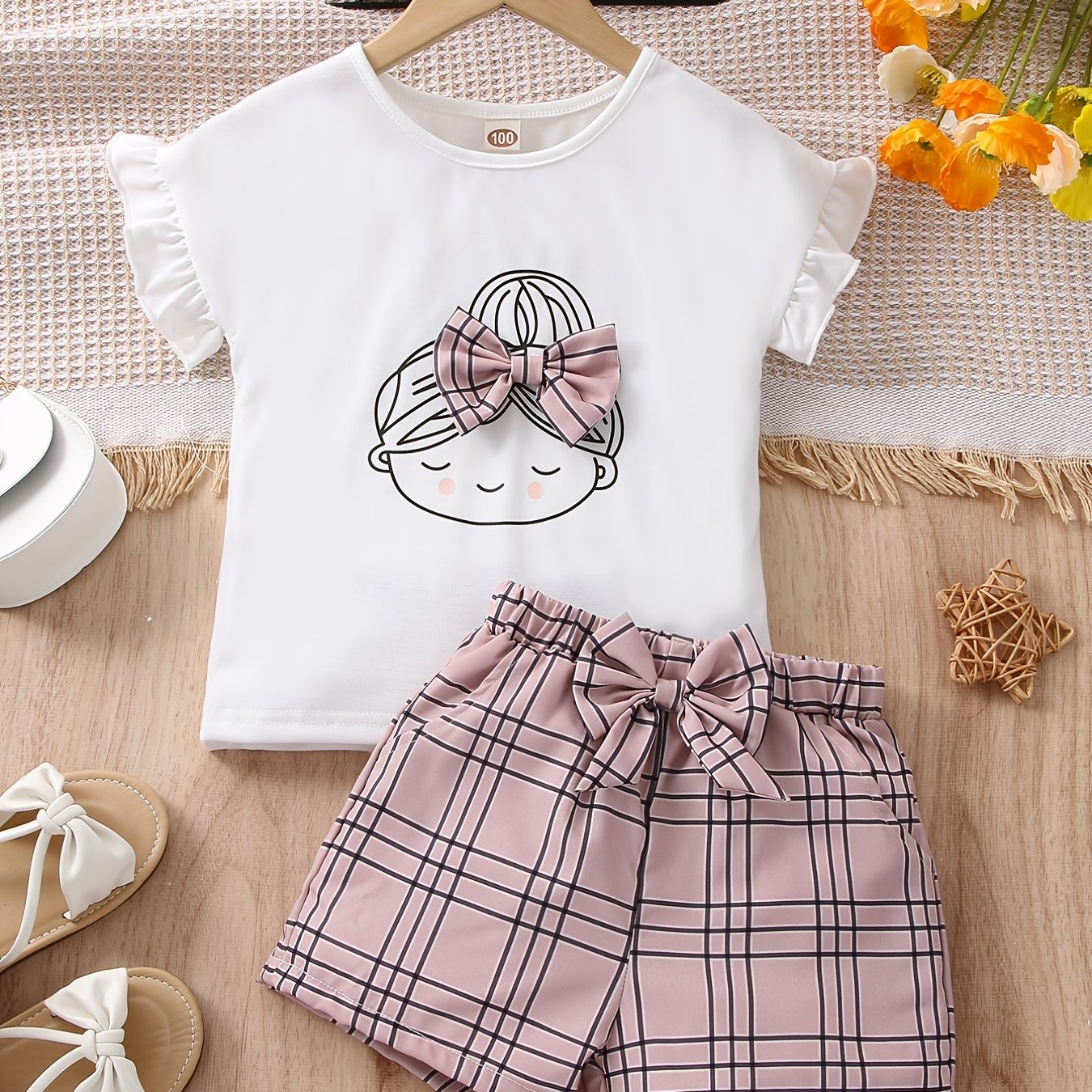 Sleeve Tees Top & Shorts Set